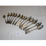 A selection of silver teaspoons