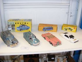 Vintage die cast model vehicles, including Corgi 0