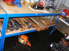 A 180cm two tier workshop bench