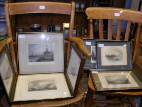 A quantity of antique engravings including Isle of
