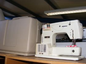 A Bernina sewing machine with carry case