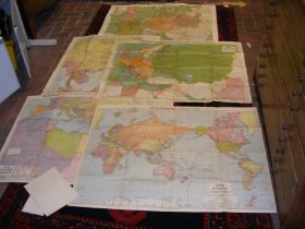 Seven folded war maps