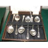 A cased set of of six silver teaspoons