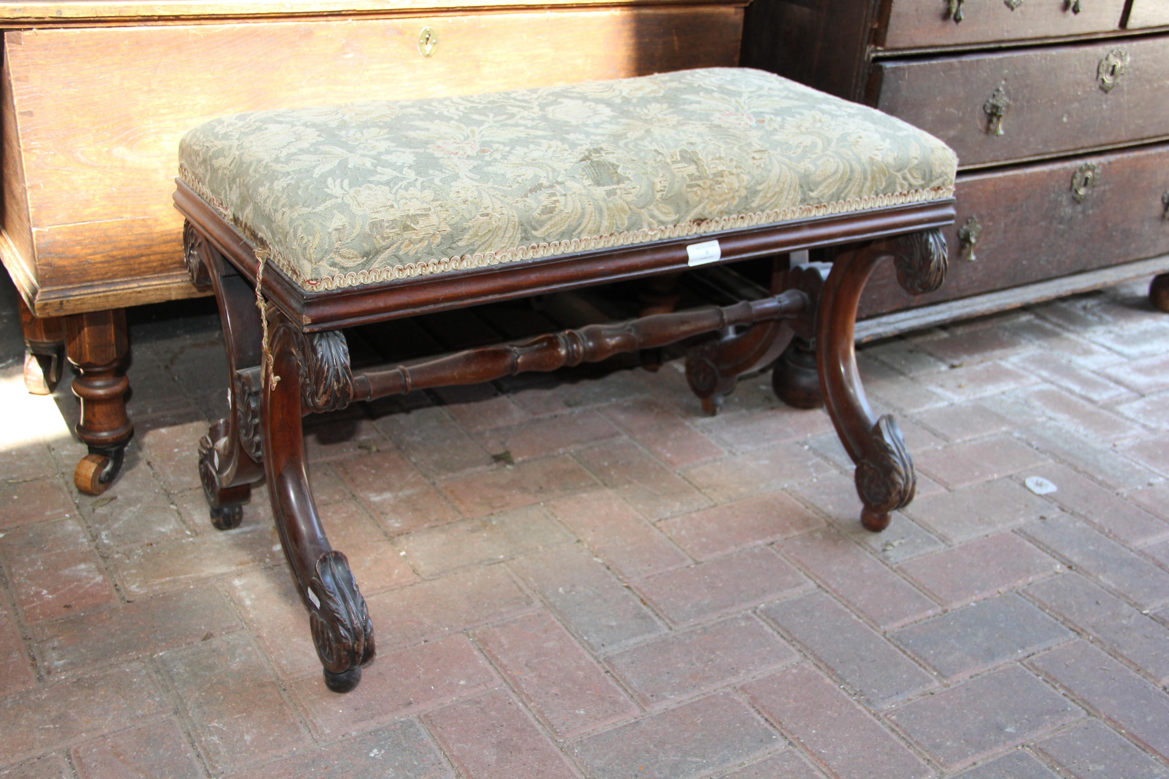 A William IV stool on turned supports