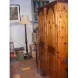 A lacquered pine two door wardrobe - width 100cm