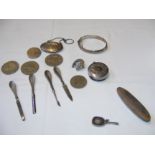 A selection of silver jewellery, bangle etc