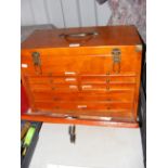 A tool cabinet with fitted interior