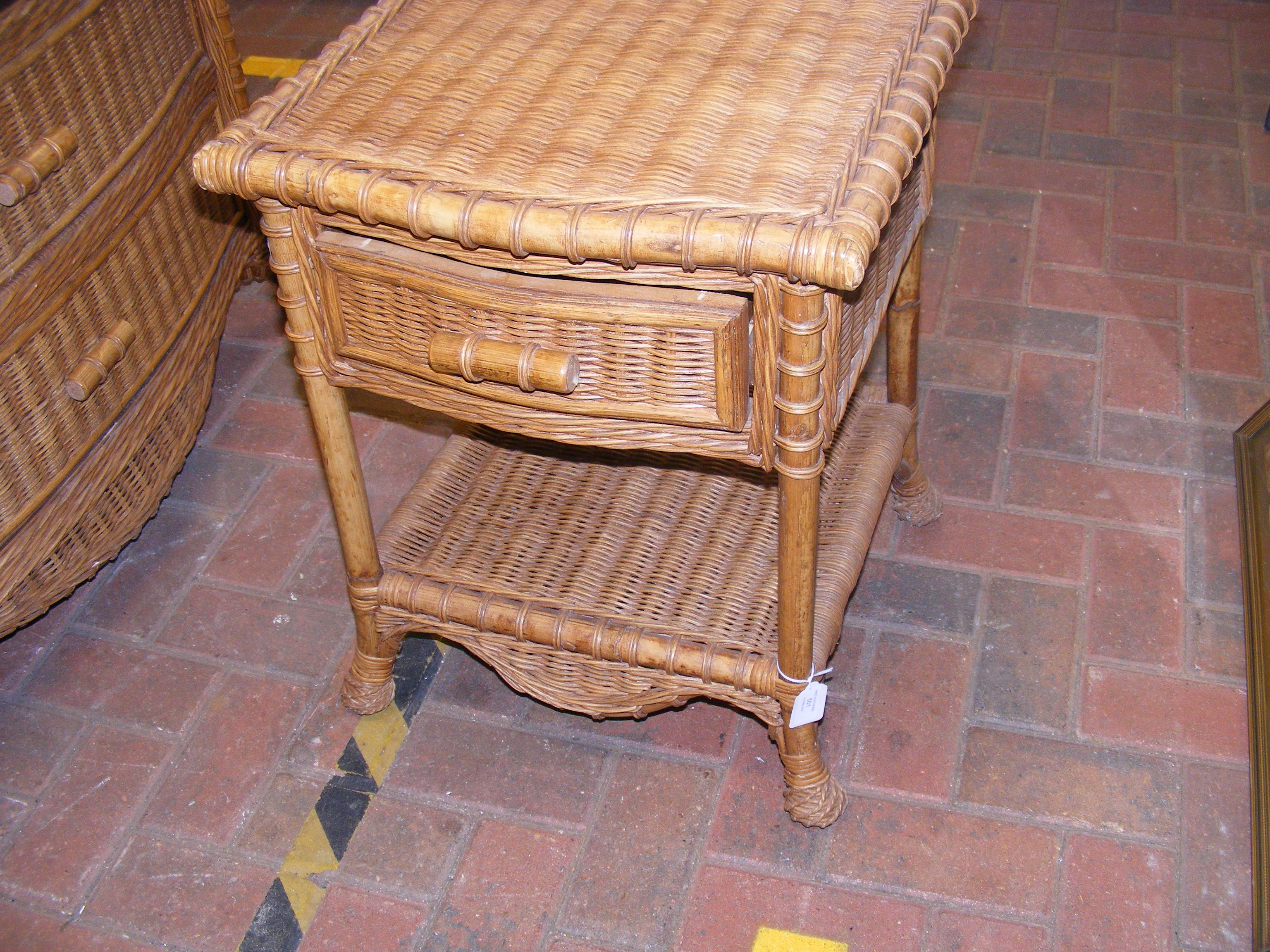 A pair of cane and bamboo fronted bedside cabinets - Image 2 of 6