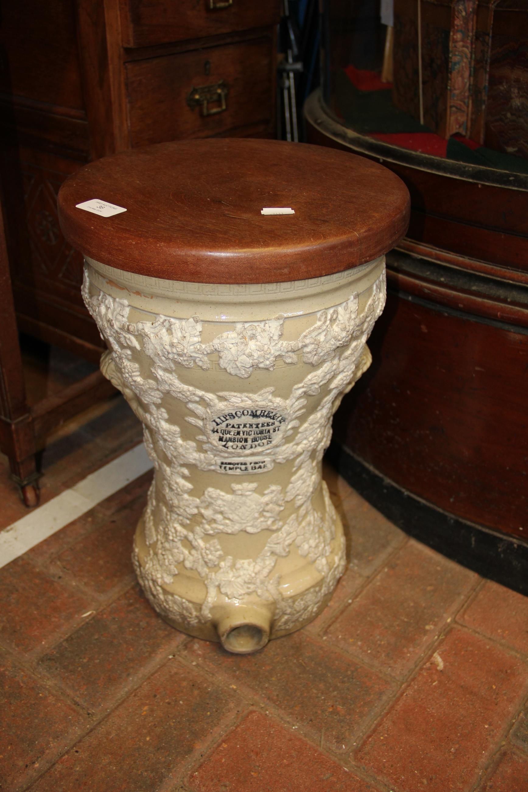 A converted Victorian water filter (converted to a