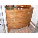 A 90cm antique mahogany bow front chest of drawers