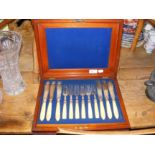 A twelve place fish knife and fork silver cutlery