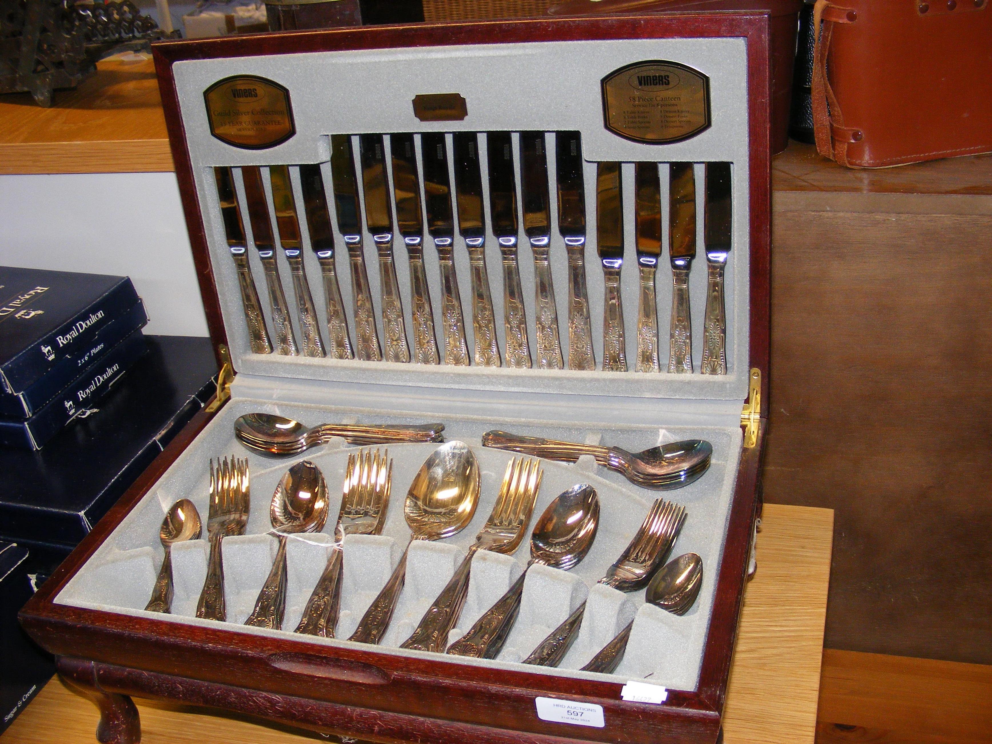 A Viners Kings Royale 58 piece canteen of cutlery