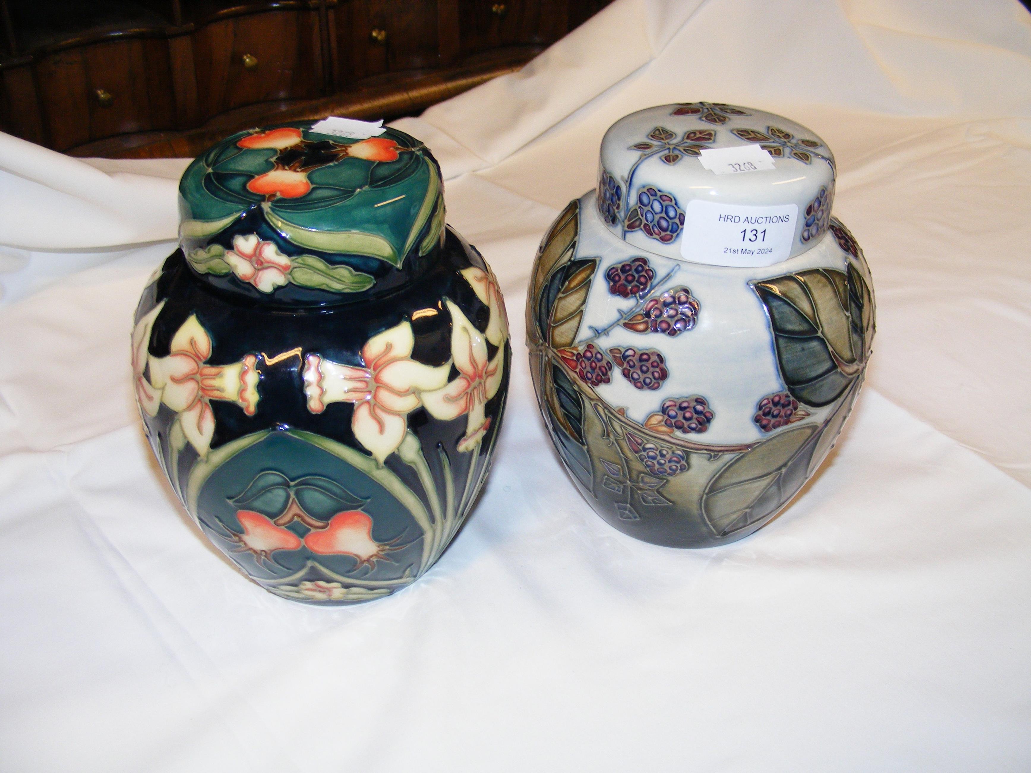 A Moorcroft ginger jar and cover, designed by Rach