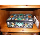 A vintage Indian black marble inlay box
