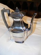 A 25cm silver coffee pot