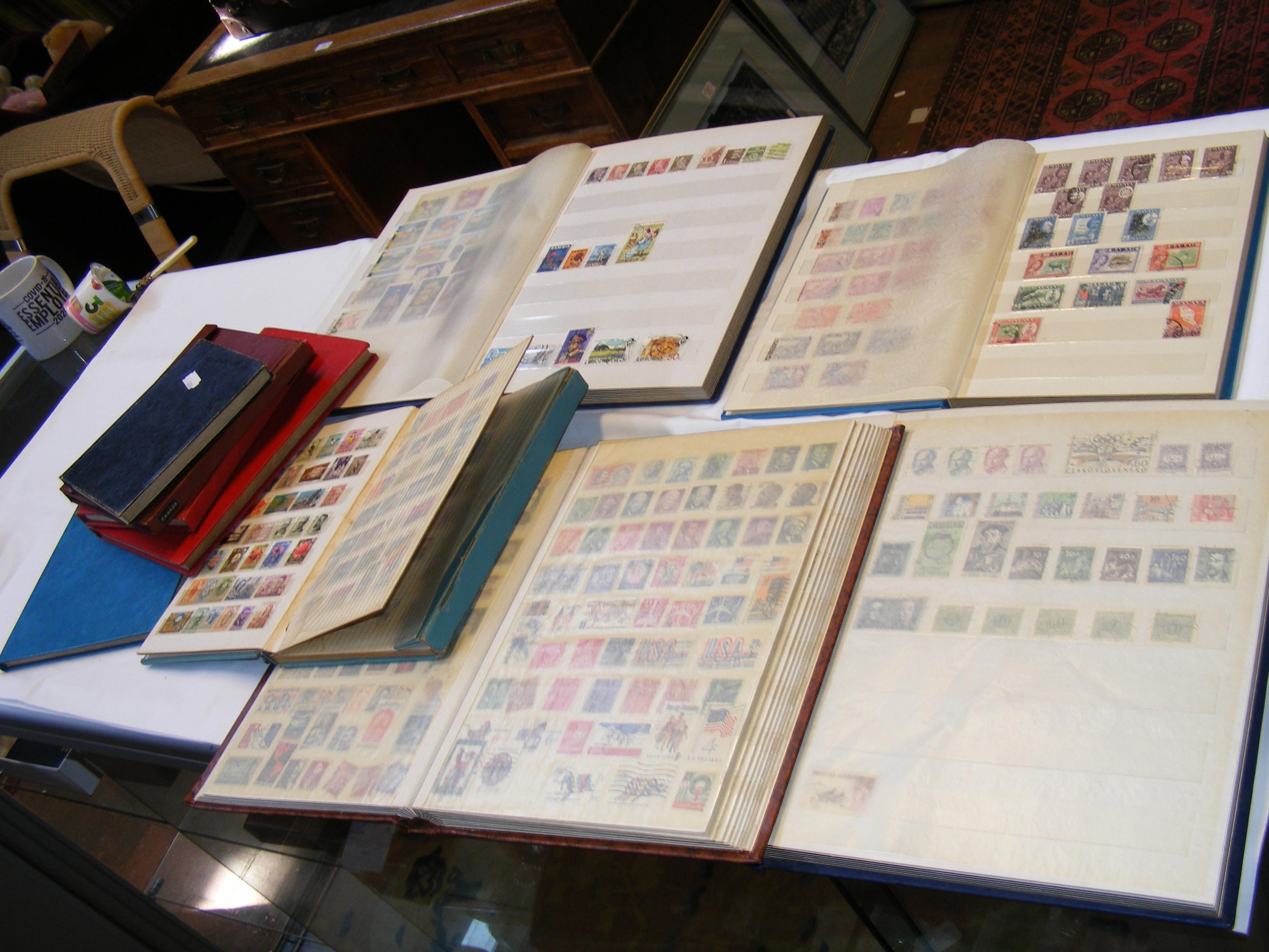 A selection of various stamp albums - GB and World