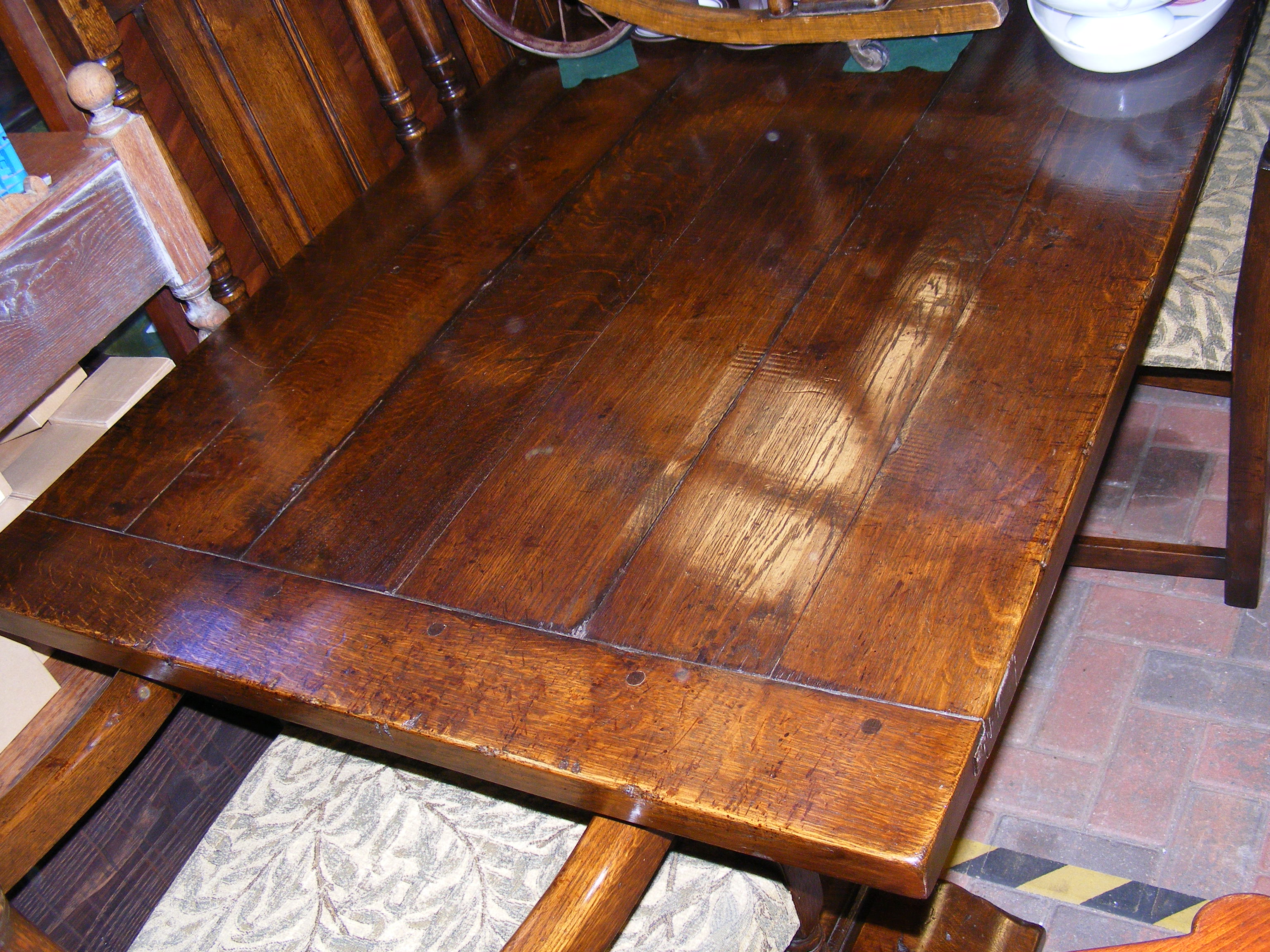 A 229cm long reproduction refectory table with eig - Bild 2 aus 6