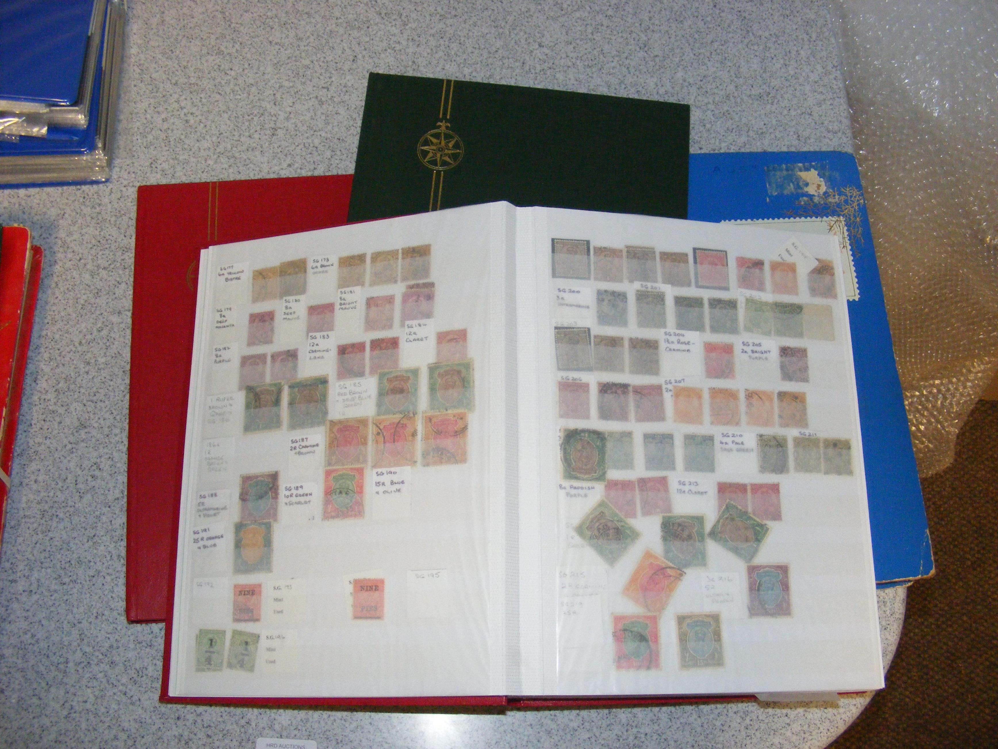 Stamps - India or States in four albums