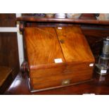 A Victorian walnut stationery box