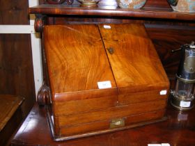 A Victorian walnut stationery box