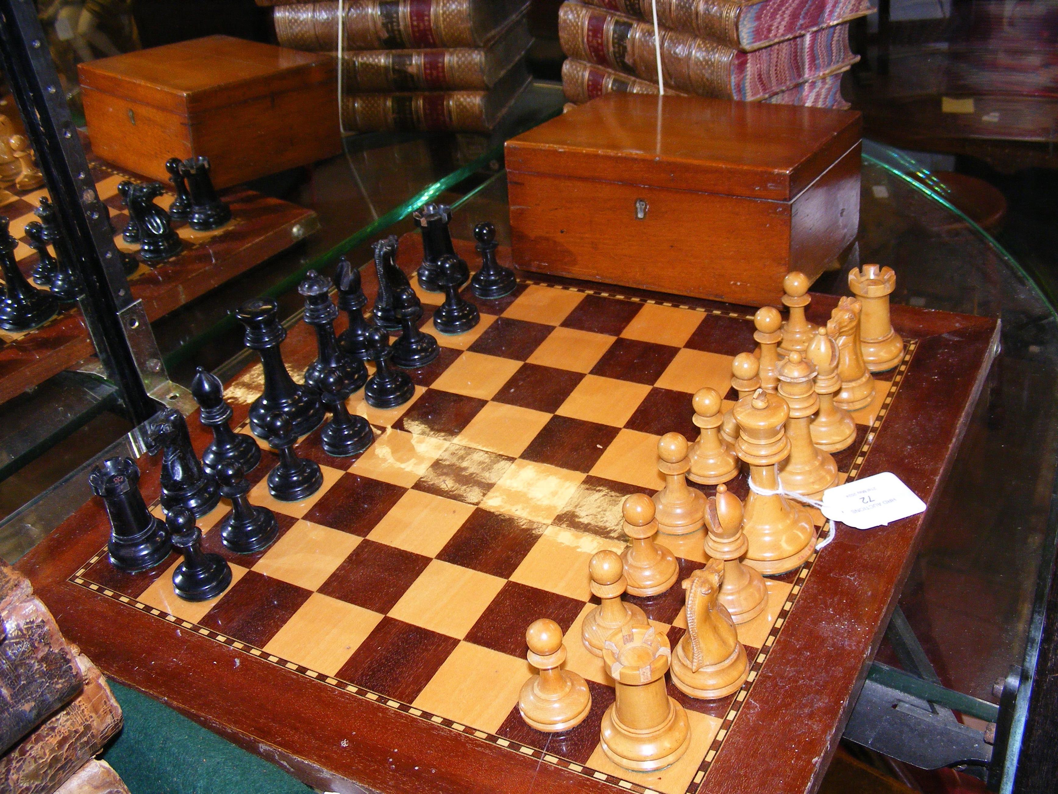 An antique chess set by Jaques of London - with or