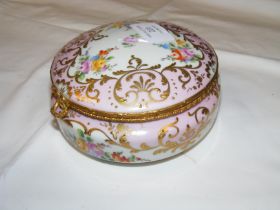 A circular ceramic hand painted powder bowl - Atel