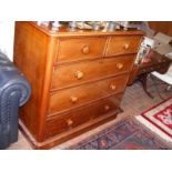 A Victorian mahogany chest of two short and three