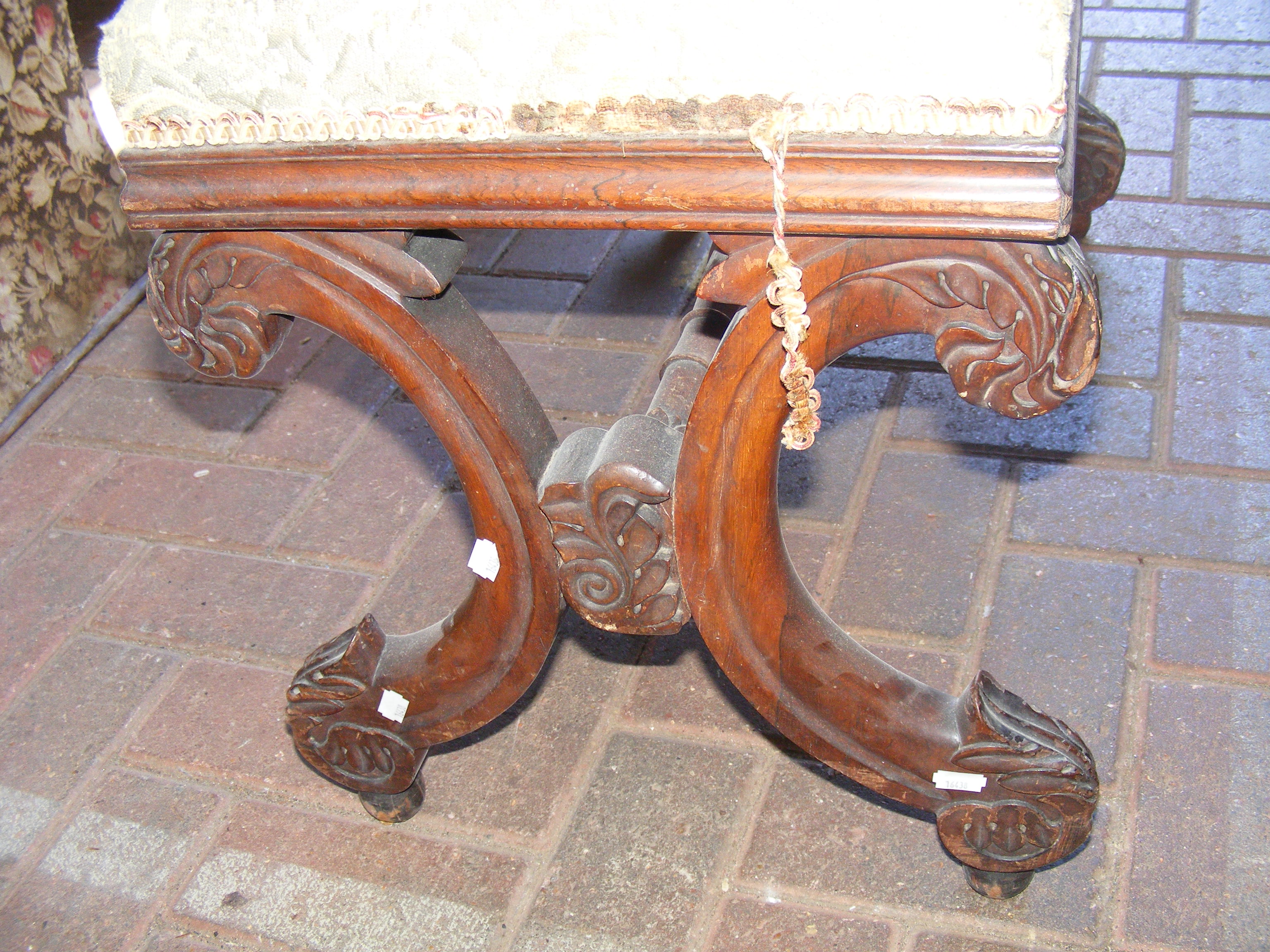 A William IV stool on turned supports - Image 4 of 8