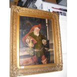 A 19th century oil on canvas portrait of Falstaff