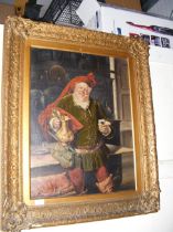 A 19th century oil on canvas portrait of Falstaff