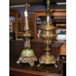 Two gilt table lamps