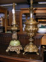 Two gilt table lamps