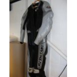 A Kushitani one piece motorcycle leather in grey and black - UK