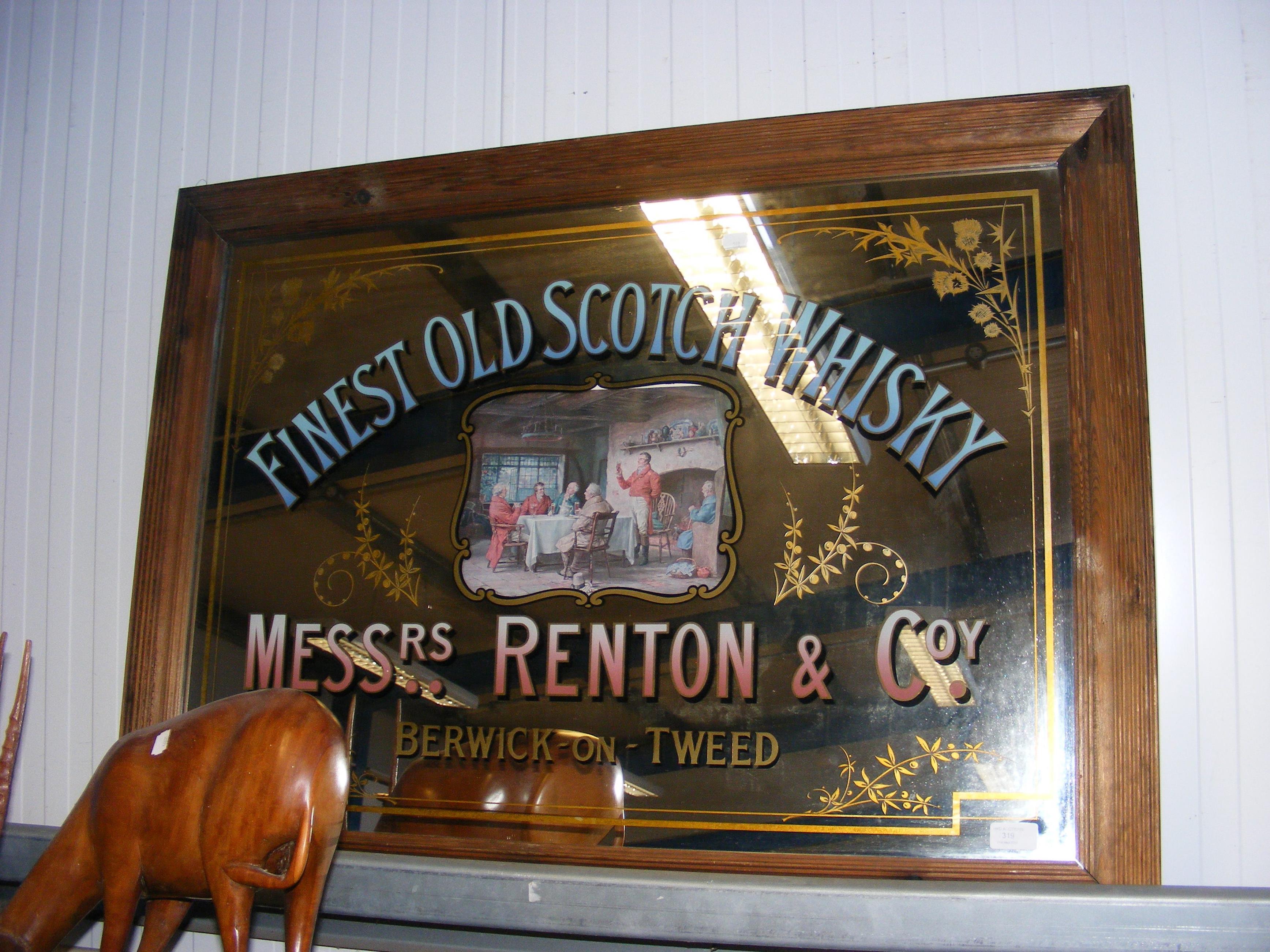 A whisky advertising mirror for Messrs. Renton & C