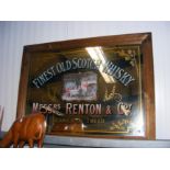 A whisky advertising mirror for Messrs. Renton & C