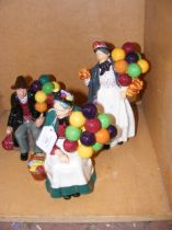 Three Royal Doulton figures - 'The Old Balloon Sel