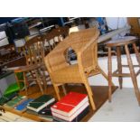 A selection of old chairs and stools, including ca