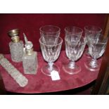 A selection of silver mounted scent bottles, set o