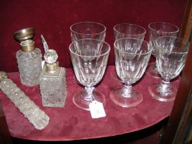A selection of silver mounted scent bottles, set o
