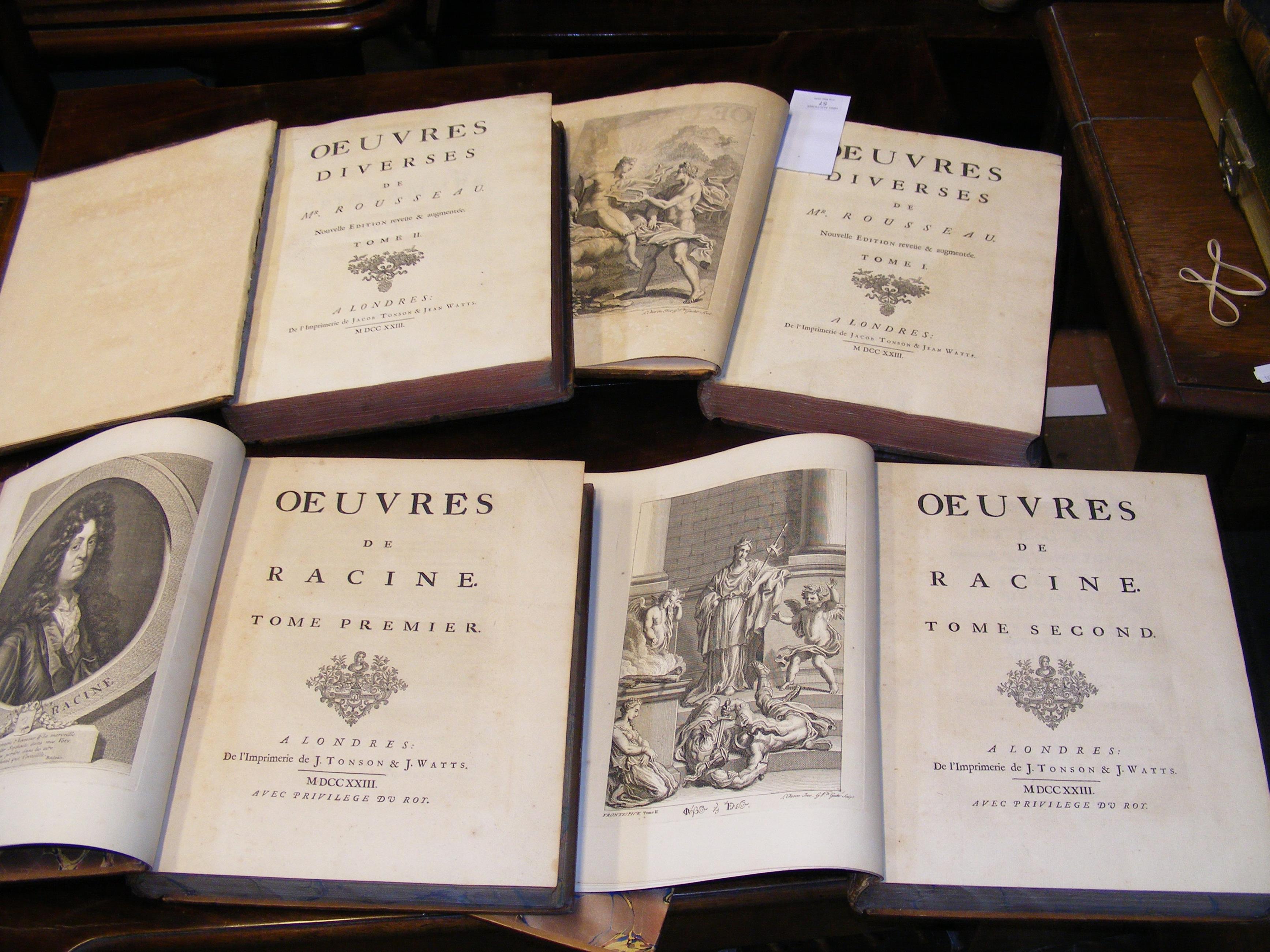 'Oeuvres de Racine' and 'Oeuvres Diverses de Rousse