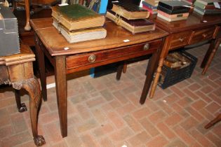 An antique single drawer side table