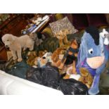 A large quantity of plush soft toys, together with