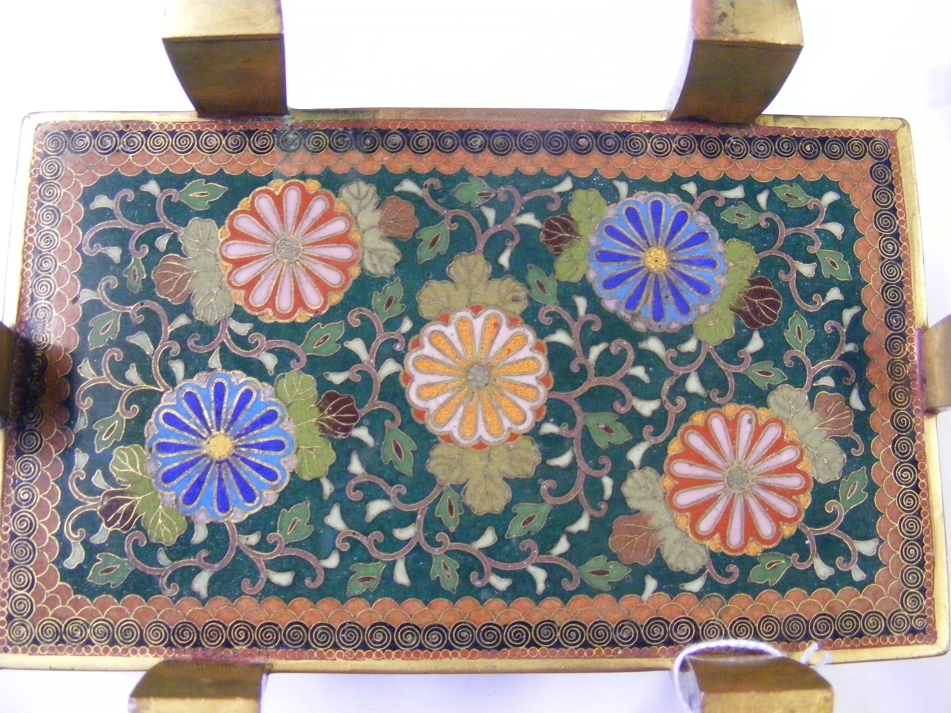 An antique Cloisonne rectangular box with dragon a - Image 16 of 17