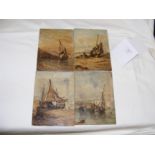 A set of four early 20th century oil marine scenes