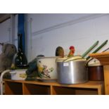 Assorted kitchenalia, animal doorstops, etc.