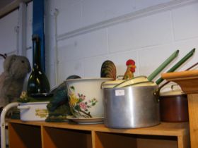 Assorted kitchenalia, animal doorstops, etc.