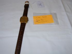 A gents Omega De Ville wrist watch with Omega leat