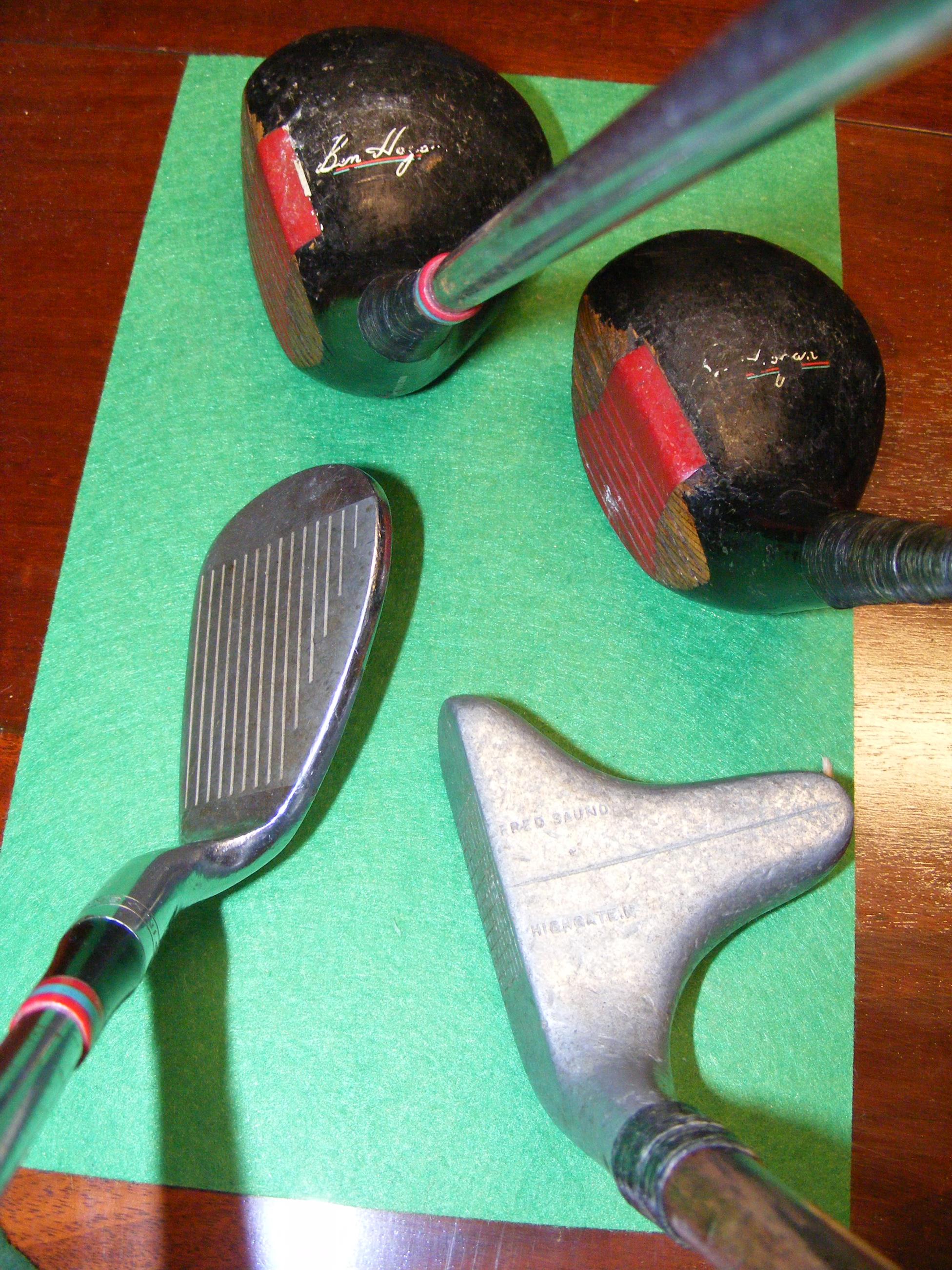 A Fred Saunders hickory shafted putter, together w