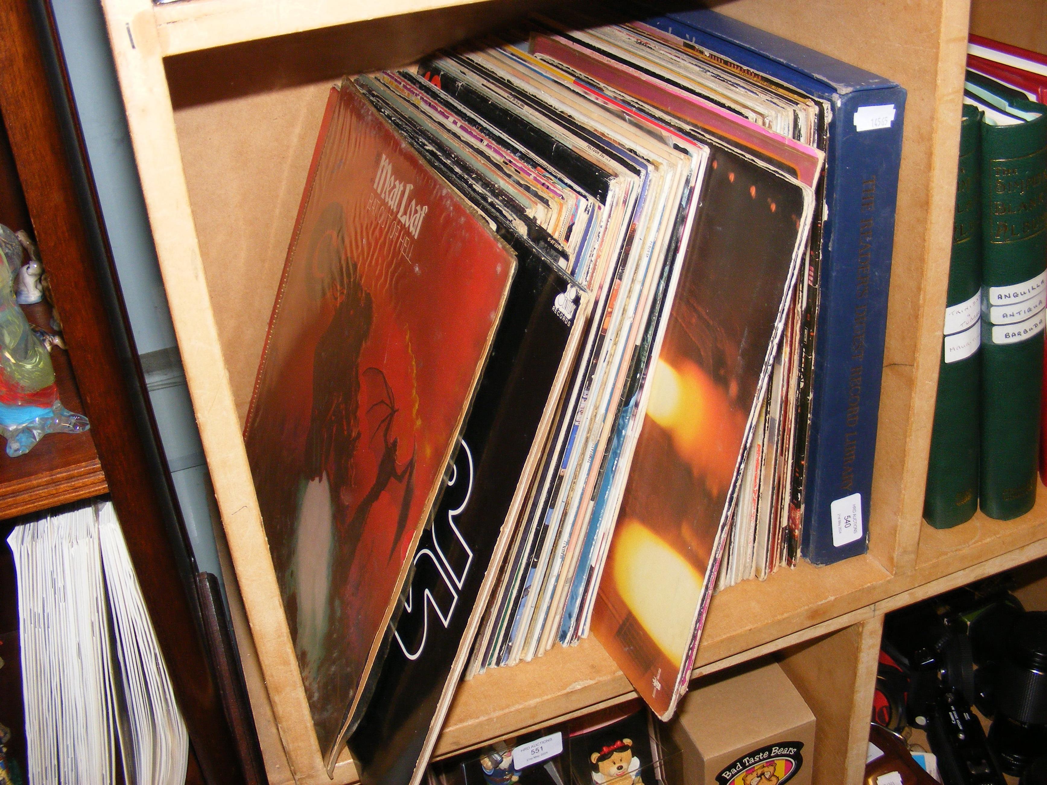 A collection of vinyl LP records