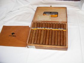 A full box of Cohiba Cuban cigars, each cigar meas